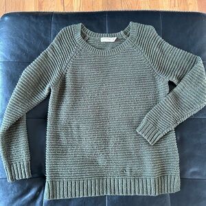Faded Glory Olive Crewneck Textured Knit Sweater